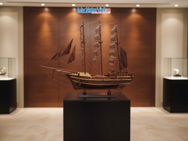 Mô hình thuyền buồm Kaiwoo Maru bằng gỗ cẩm lai