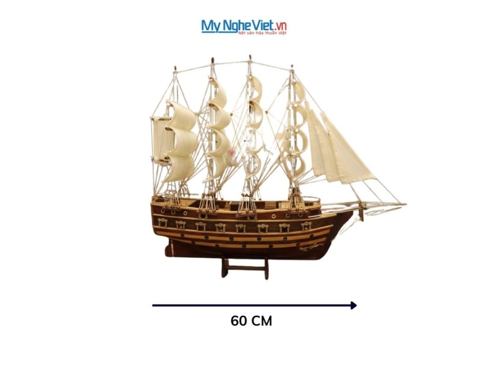 Mô hình thuyền buồm Jylland bằng gỗ buồm trắng