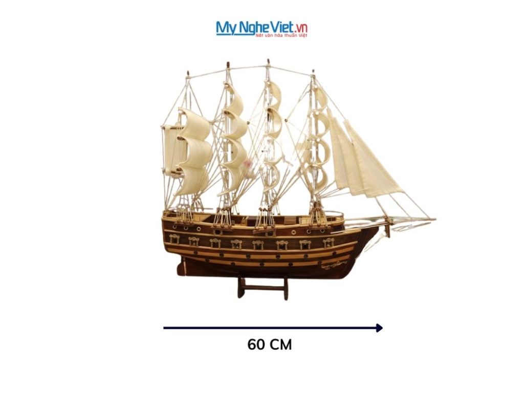 Mô hình thuyền buồm Jylland bằng gỗ buồm trắng
