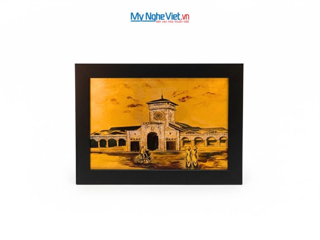 Tranh Sơn Mài Vẽ Chợ Bến Thành