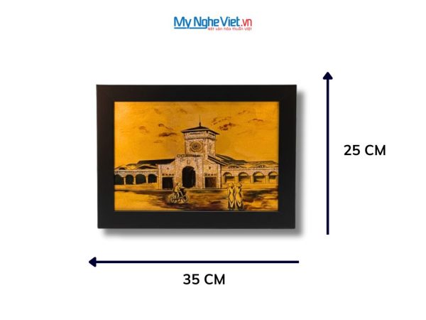 Tranh Sơn Mài Vẽ Chợ Bến Thành