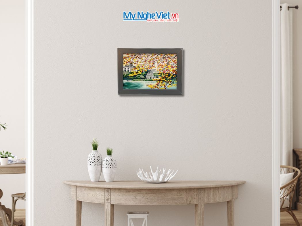 Tranh Sơn Mài Vẽ hồ Gươm tsm2535.2 - Ảnh 3