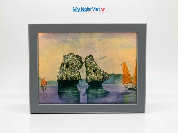 Tranh Sơn Mài Phong Cảnh Vịnh Hạ Long Dát Lá Bạc