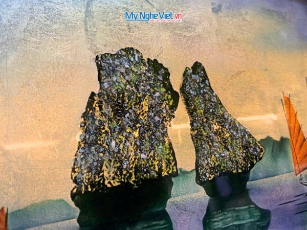 Tranh Sơn Mài Phong Cảnh Vịnh Hạ Long Dát Lá Bạc