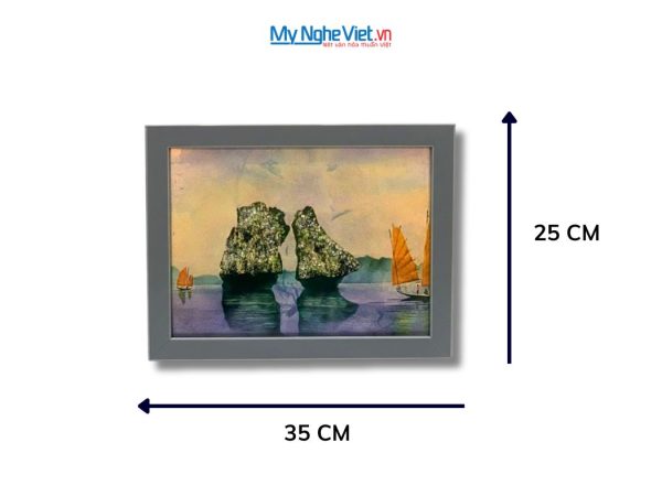 Tranh Sơn Mài Phong Cảnh Vịnh Hạ Long Dát Lá Bạc