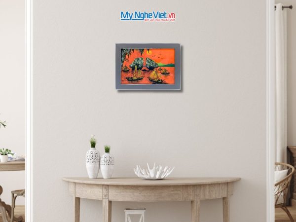 Tranh Sơn Mài Phong Cảnh Vịnh Hạ Long Dát Lá Bạc