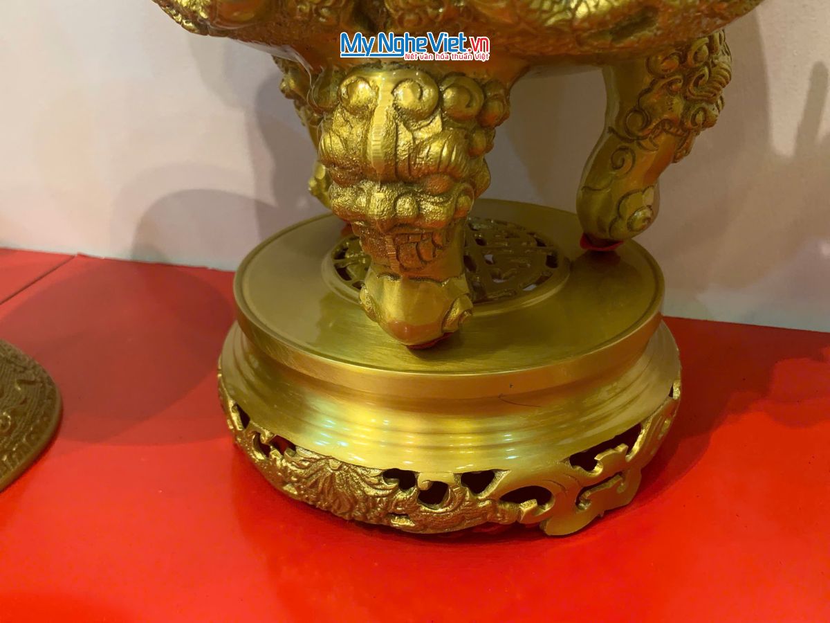 Bộ Đồ Thờ Cúng Đồng Vàng Đậm 11 Món - Ảnh 7