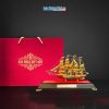 Mô Hình Thuyền Dát Vàng 24K - Thuyền Thuận Buồm Xuôi Gió