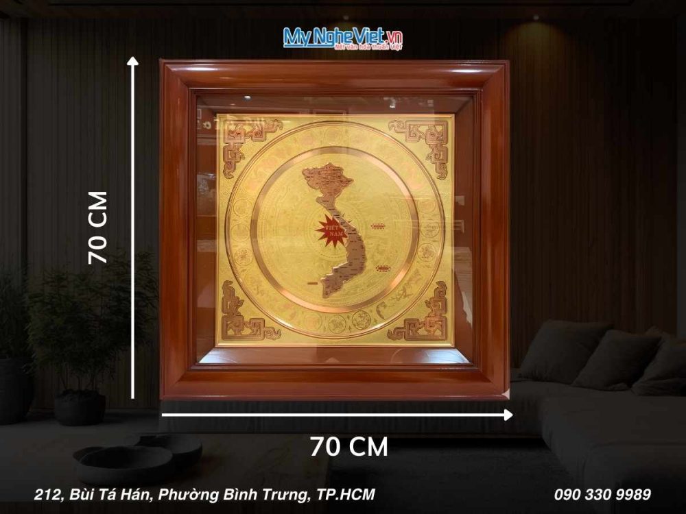 Tranh Đồng Hoạ Tiết bản đồ 70x70