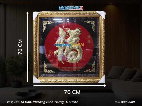 Tranh đồng chữ Phúc 70x70(cm) hóa rồng