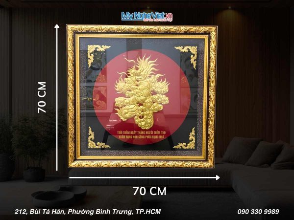 Tranh đồng chữ Thọ 70x70(cm) hóa rồng
