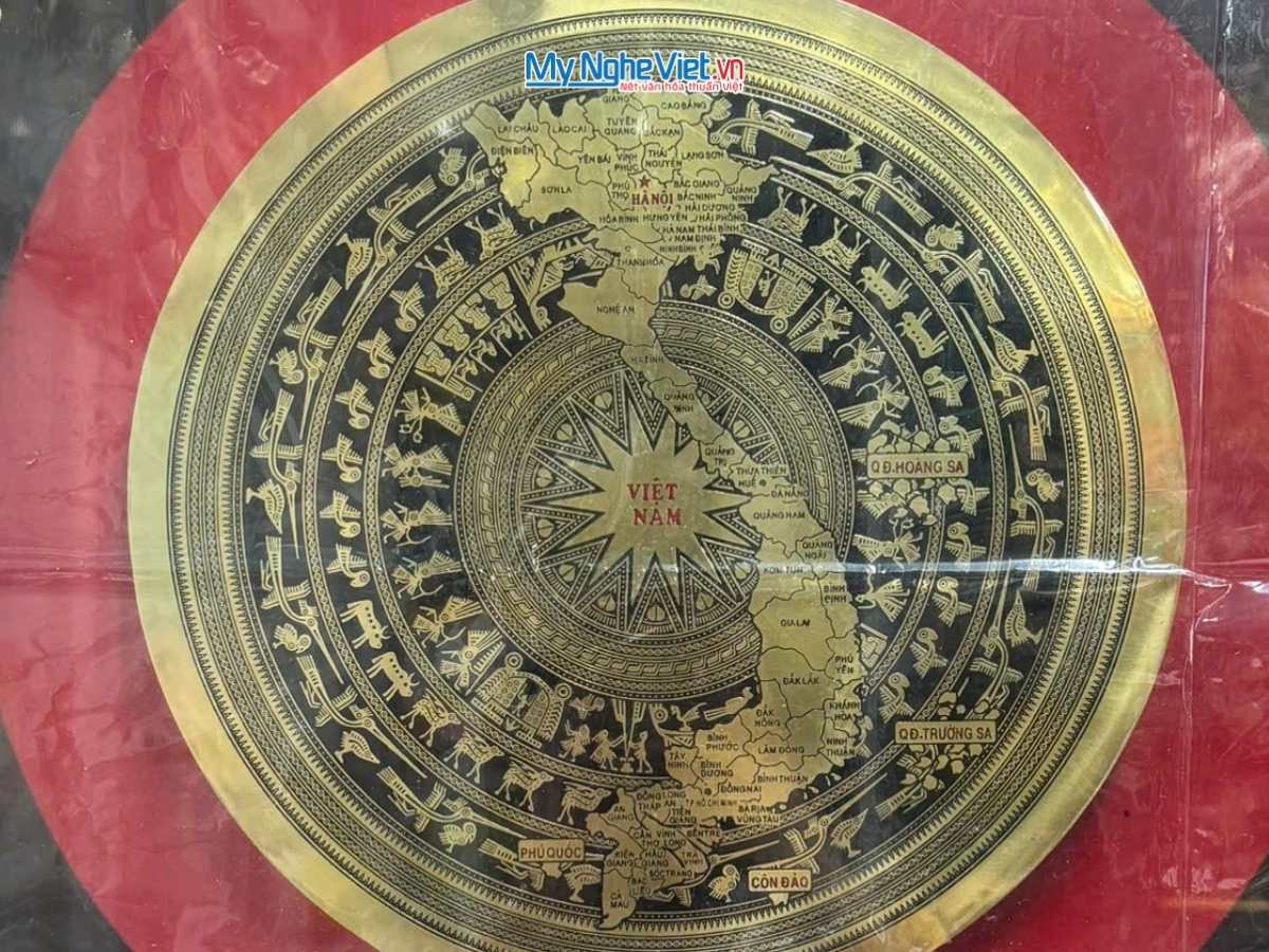 Tranh Đồng Hoạ Tiết Trống Đồng 70x70 - Ảnh 3