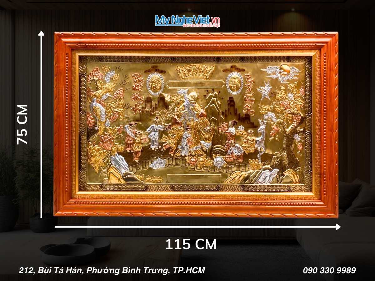 Tranh Đồng Mừng Thọ Cụ Ông 75x115cm (HĐ)