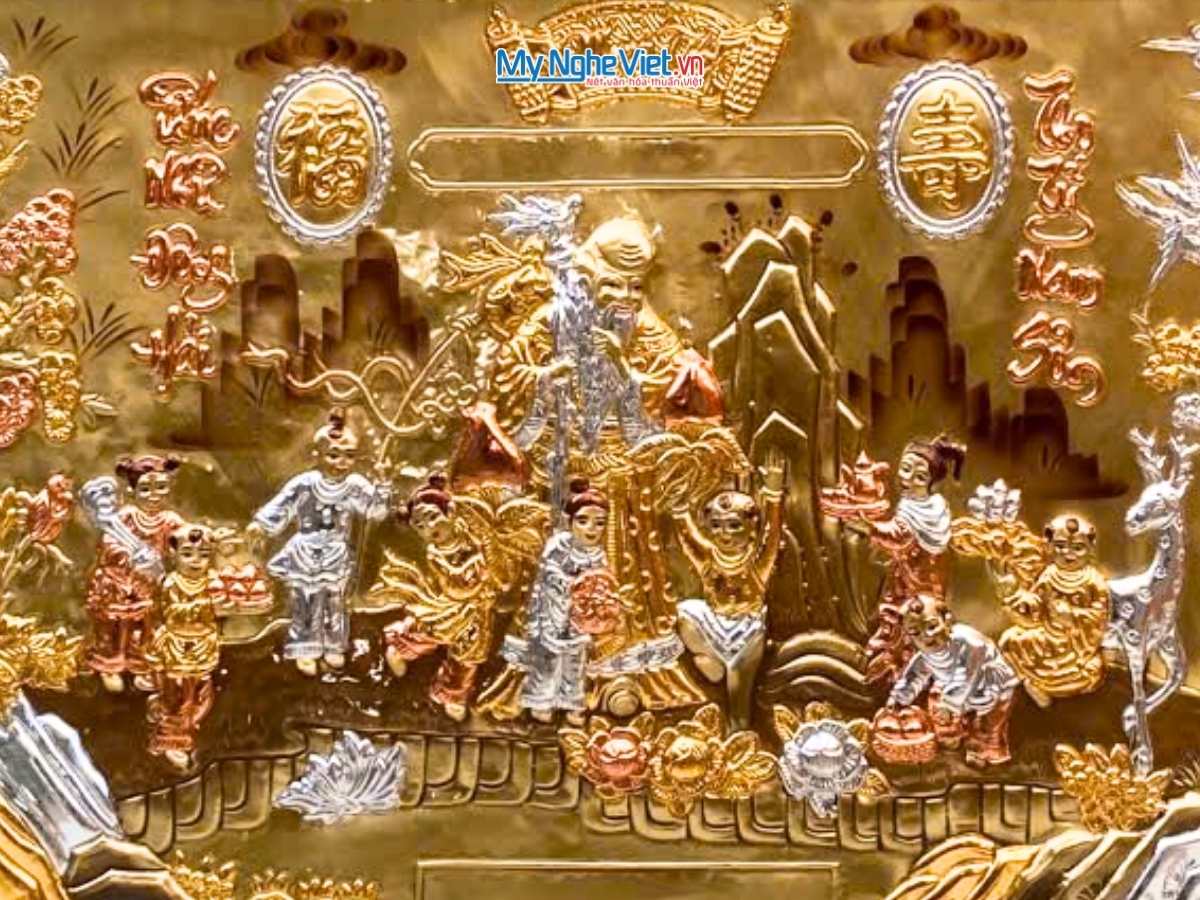 Tranh Đồng Mừng Thọ Cụ Ông 75x115cm (HĐ) - Ảnh 3