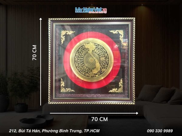 Tranh Đồng Hoạ Tiết Trống Đồng 70x70