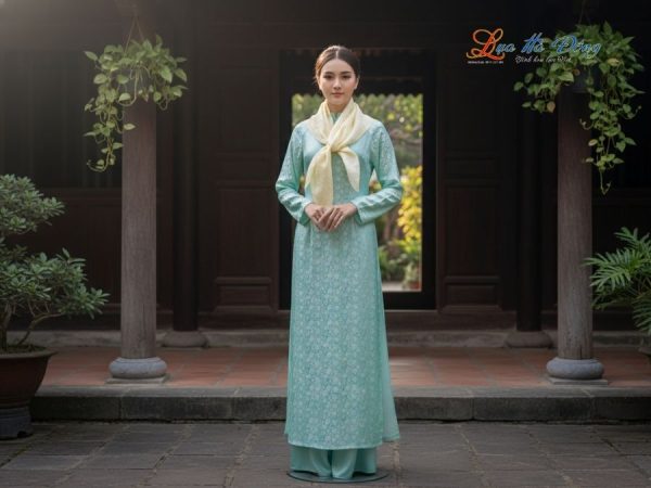 Khăn Lụa Vuông Tơ Tằm Thêu Hoa Sen Họa Tiết Hoa Cúc Màu Vàng Mỡ Gà