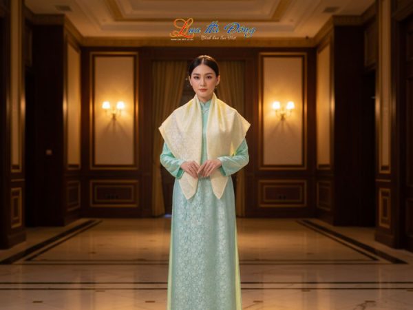 Khăn Lụa Vuông Tơ Tằm Thêu Hoa Sen Họa Tiết Hoa Cúc Màu Vàng Mỡ Gà