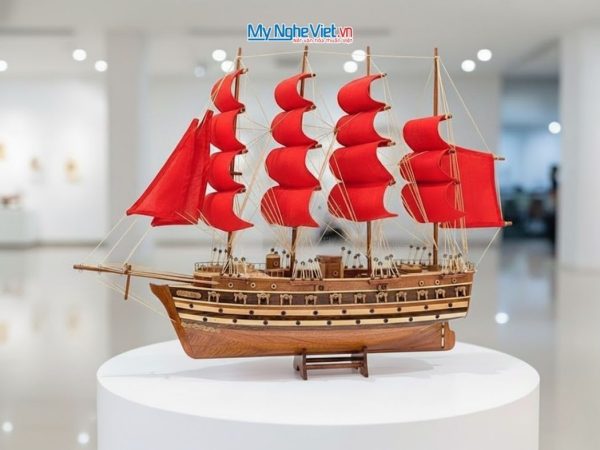 Mô hình tàu chiến Jylland (Thân 60cm) buồm đỏ