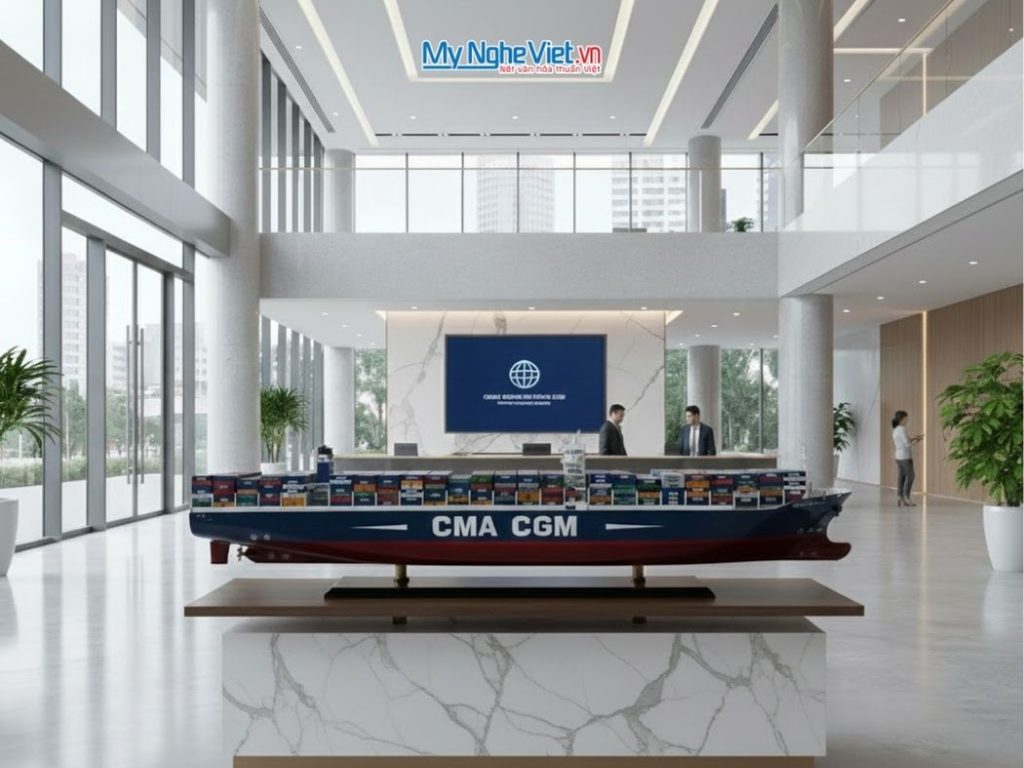 Mô Hình Tàu Container Gỗ Cao Cấp