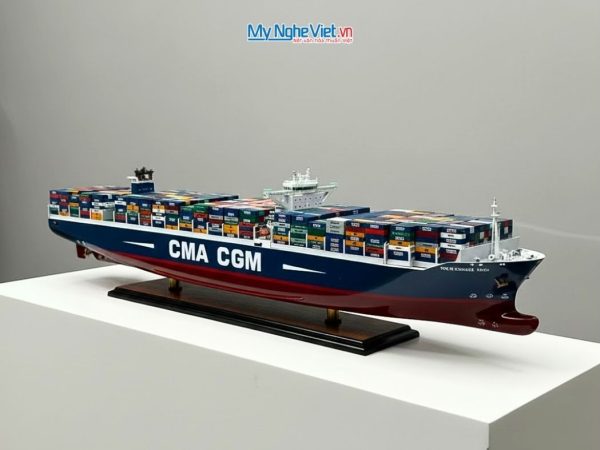 Mô Hình Tàu Container Gỗ Cao Cấp