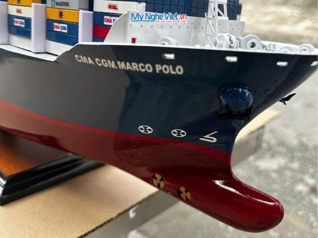 Mô Hình Tàu Container Gỗ Cao Cấp