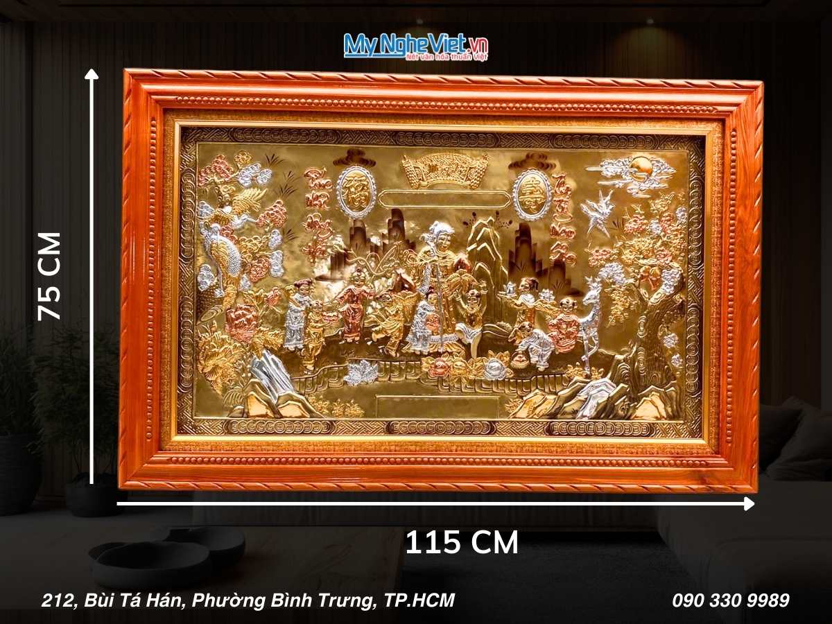 Tranh Đồng Mừng Thọ Cụ Bà 75x115cm (HĐ)