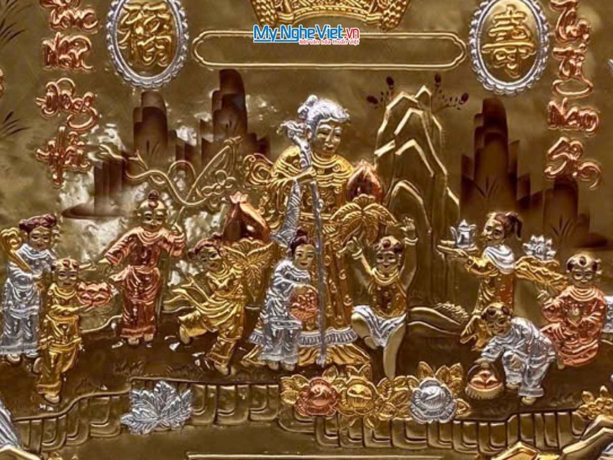 Tranh Đồng Mừng Thọ Cụ Bà 75x115cm (HĐ) - Ảnh 3