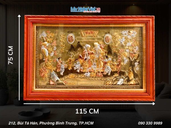 Tranh Đồng Mừng Thọ Ông Bà 75x115cm (HĐ)