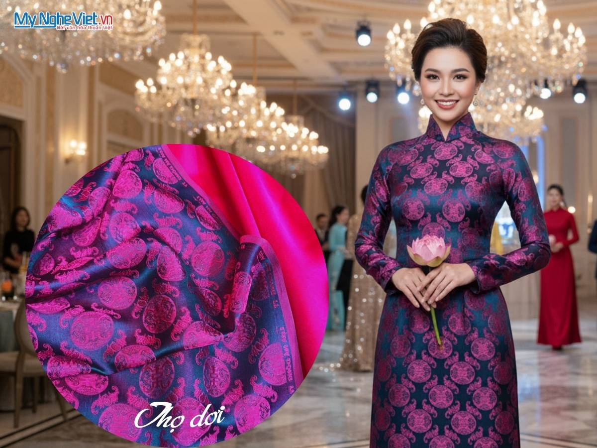 Vải lụa tơ tằm Hà Đông may áo dài