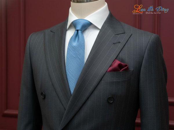 Cà vạt lụa đũi cao cấp màu xanh nhạt