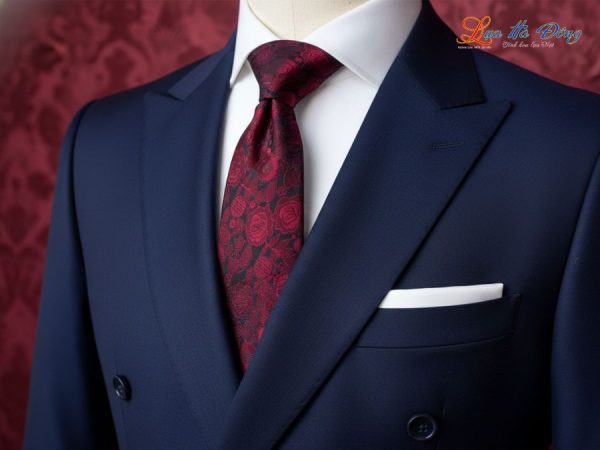 Cà vạt lụa tơ tằm họa tiết hoa hồng nền đen