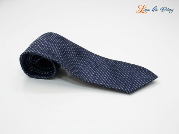 Cà vạt lụa tơ tằm họa tiết ô vuông xám