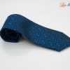 Cà vạt lụa tơ tằm họa tiết ô vuông xanh dương