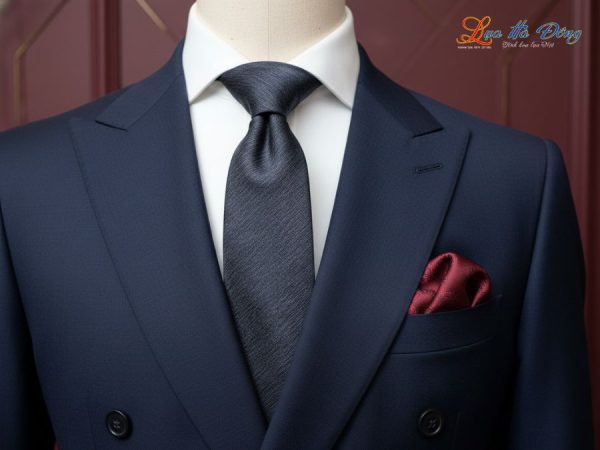 Cà vạt lụa tơ tằm màu xám đen