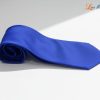 Cà vạt lụa tơ tằm trơn màu xanh dương