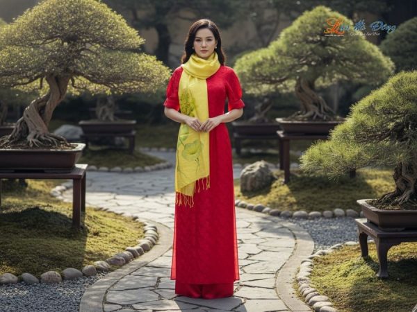 Khăn lụa tơ tằm 100% silk họa tiết hoa sen vẽ tay