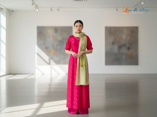 Khăn lụa tơ tằm 100% silk họa tiết hoa thiên điểu vẽ tay