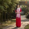 Khăn lụa tơ tằm loang màu hồng 100% silk