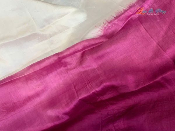 Khăn lụa tơ tằm loang màu hồng 100% silk