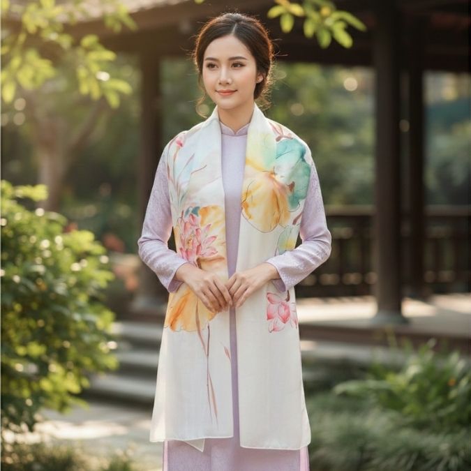 Khăn lụa tơ tằm - Quà 8 tháng 3 doanh nghiệp