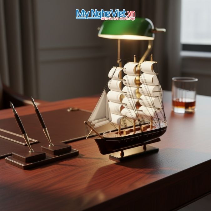 Mô hình tàu thuyền gỗ thủ công - Quà tặng đại hội 2026