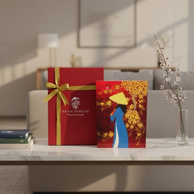 Tranh cô gái áo dài - Quà 8 tháng 3 công ty