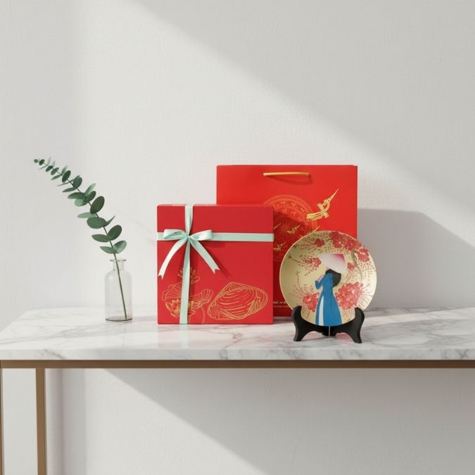 Tranh cô gái áo dài - Quà 8 tháng 3 công ty