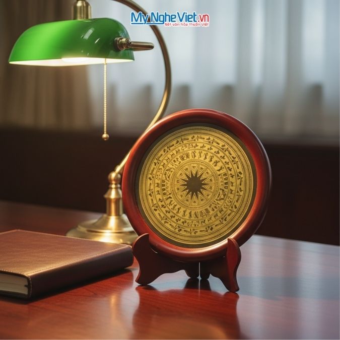 Tranh đĩa đồng để bàn - Quà tặng đại hội 2026