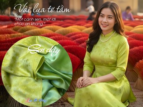 Vải Lụa Hà Đông Sen Dây Xanh Cốm MNV-LHD37/9