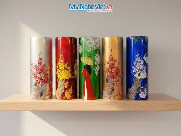 Lọ hoa sơn mài dáng trụ