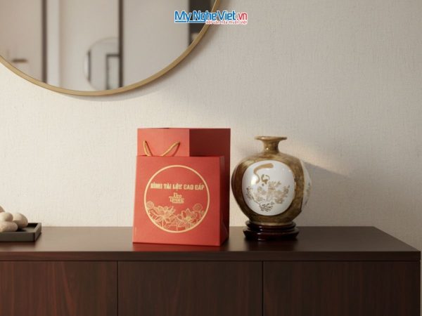 Bình hút tài lộc men vân đá nhị cảnh cao cấp