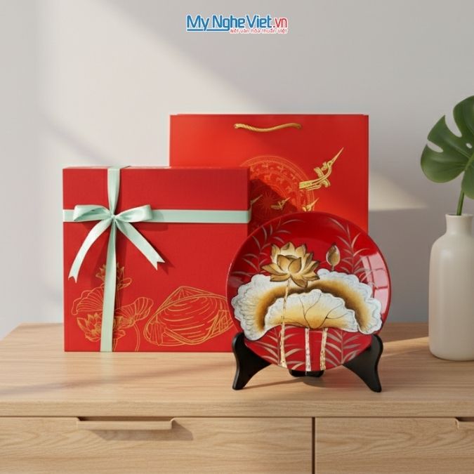 Tranh sơn mài đắp nổi thủ công tinh xảo