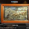Tranh đồng mã đáo qua phải cao cấp dát vàng bạc 75x115cm TD75115-8H