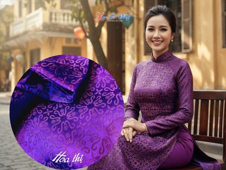 Vải Áo Lụa Hà Đông Hoa Thị Tím 3.7m MNV-LNL130-7